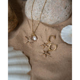 Fable England 41cm Starfish Worn Gold Short Necklace