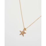 Fable England 41cm Starfish Worn Gold Short Necklace