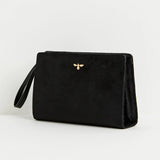 Fable England Black Bonnie Wristlet Velvet Pouch