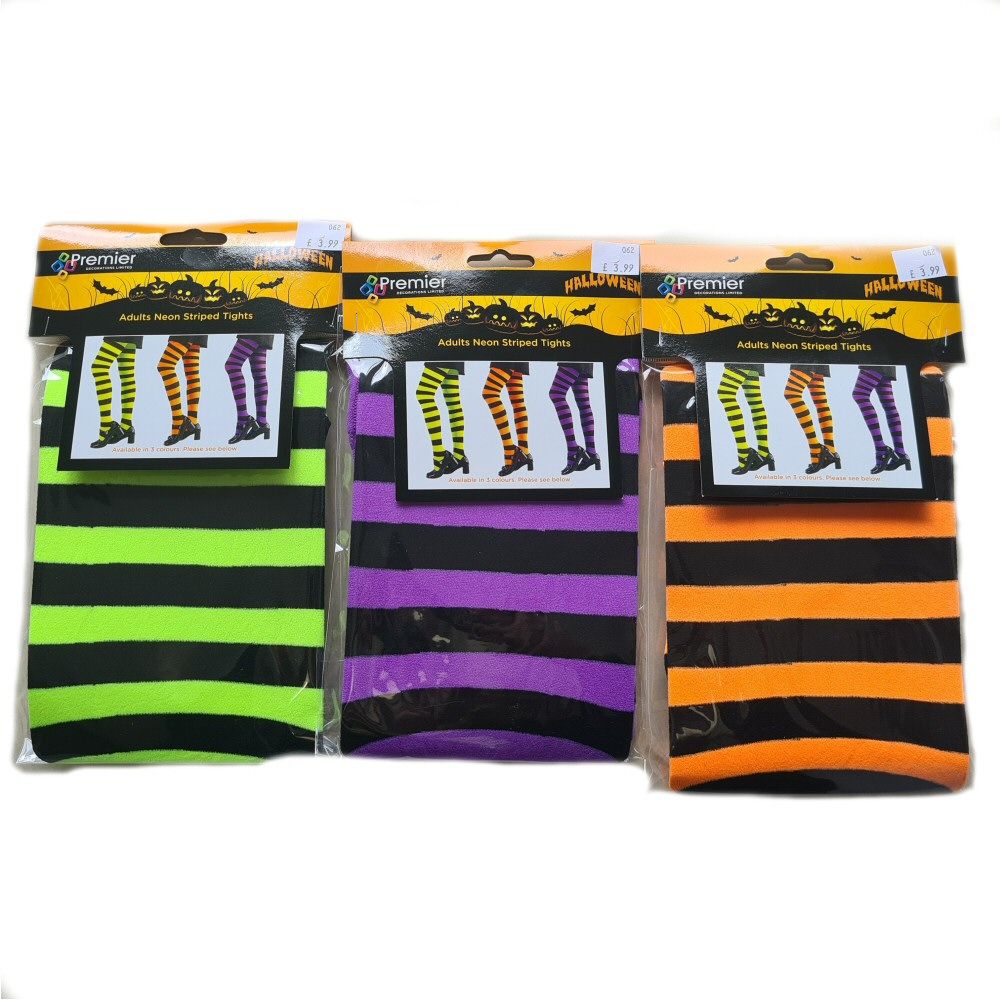 Premier One Size Adult Neon Stripe Tights (Choice of 3)