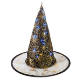 Premier 37cm Adult Witch Hat with LEDs Spiderweb Design (Choice of 2)