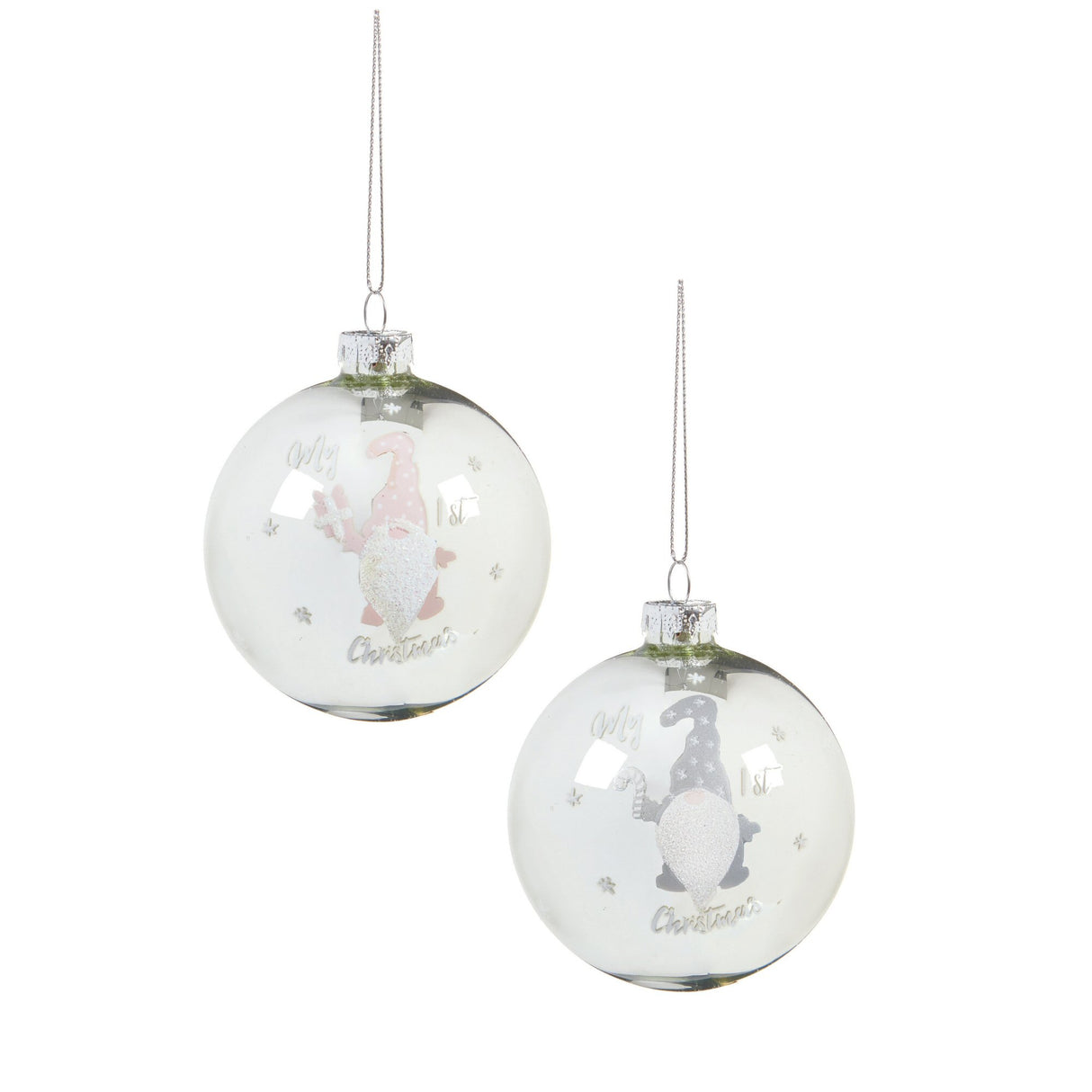 Premier 8cm My 1st Christmas Gonk Glass Bauble (Choice of 2)