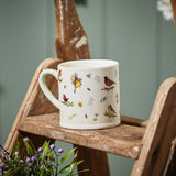 Richard Langs 12.7cm Green Handle All Over Bird Print Mug