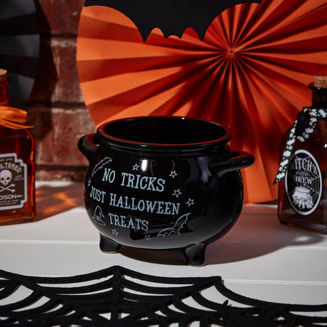 Richard Langs 14cm Black 'No Tricks Just Halloween Treats' Cauldron