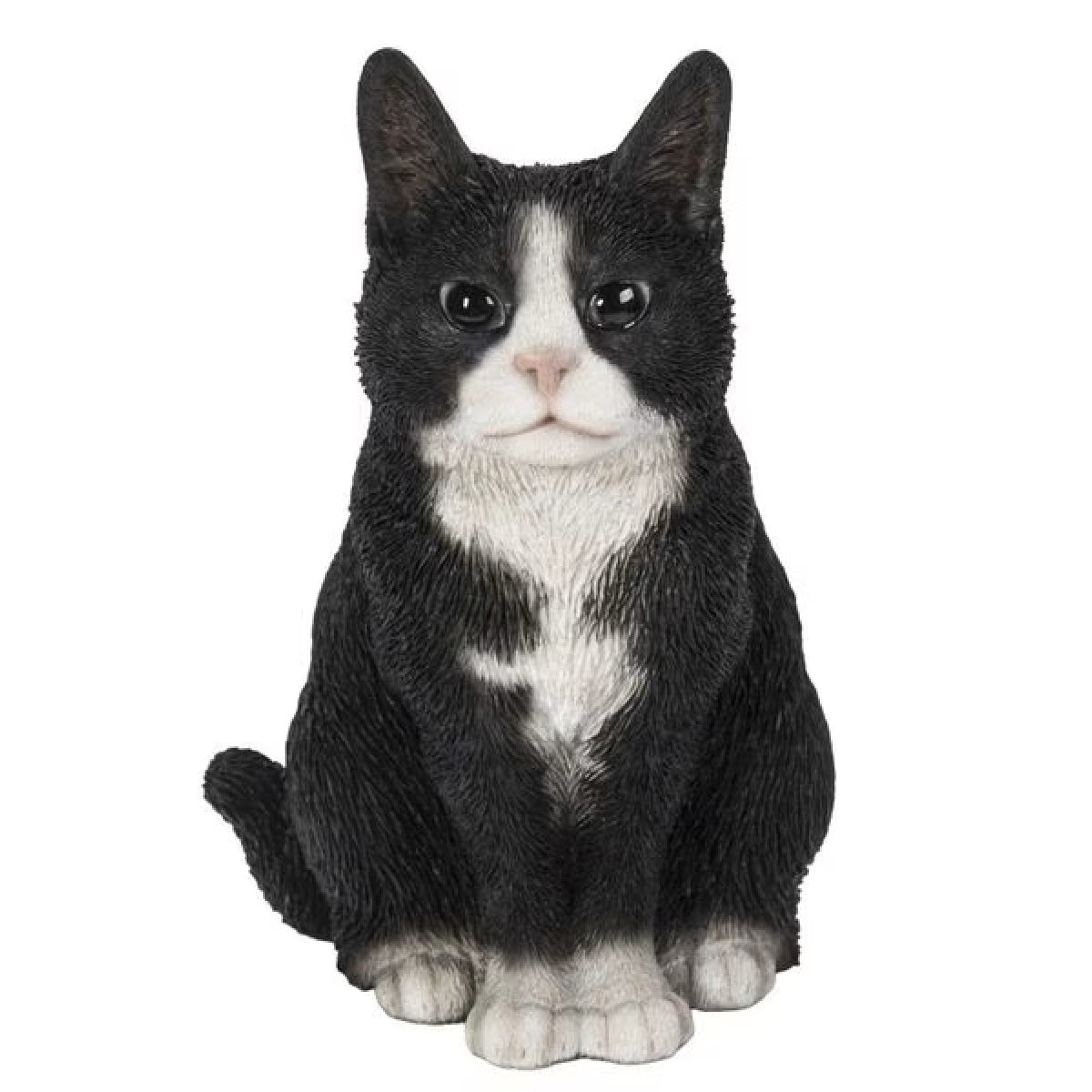 Vivid Arts 19.5cm Real Life Sitting Cat Black & White  XRL-SC35-D
