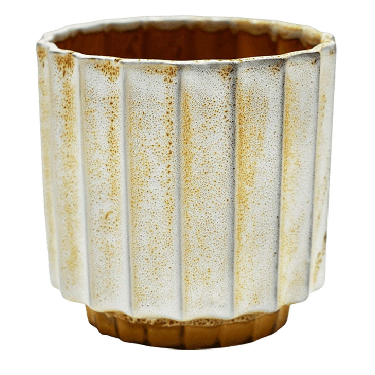 Ivyline 16cm Mustard Scalloped Lugano Planter