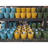 Ivyline 22cm Mustard Yellow Glaze Pot & Saucer