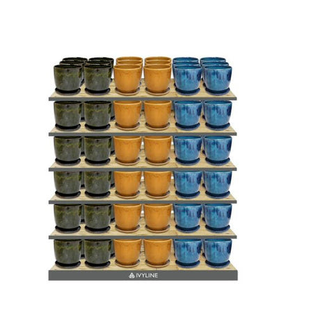Ivyline 22cm Blue Glaze Pot & Saucer