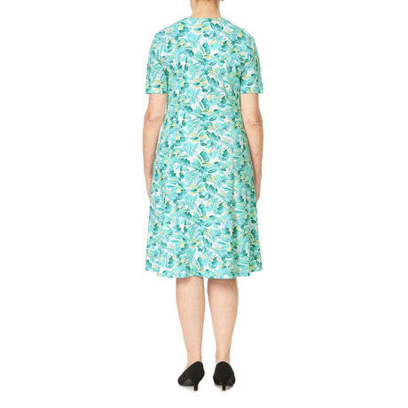 TIGI 22/24 Mock Button All Over Print Dress