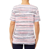 TIGI 18/20 Painterly Stripe Short Sleeve Top