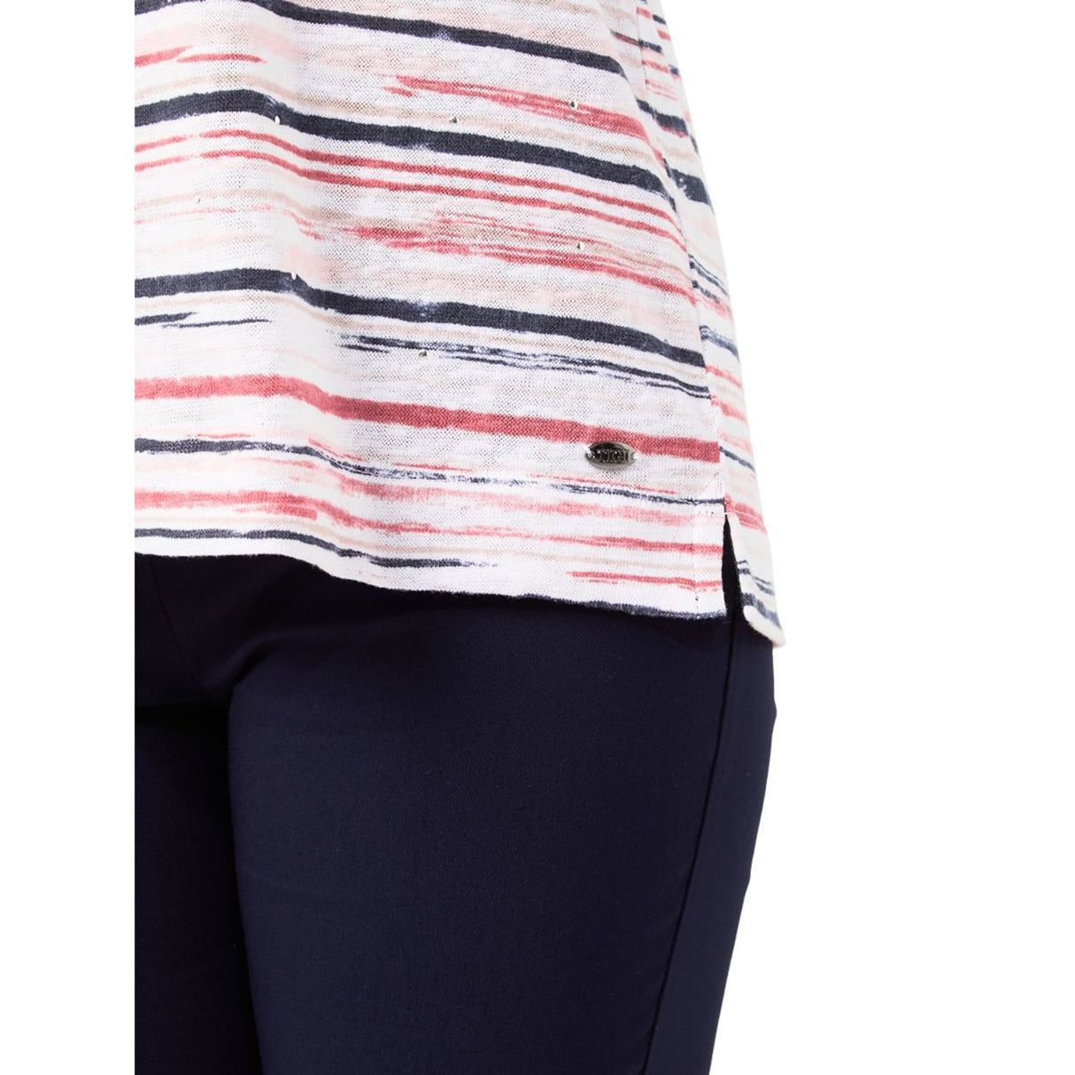 TIGI 18/20 Painterly Stripe Short Sleeve Top