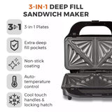 Tower 3 in 1 Deep Filled Sandwich Maker 900W - T27032