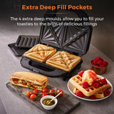 Tower 3 in 1 Deep Filled Sandwich Maker 900W - T27032