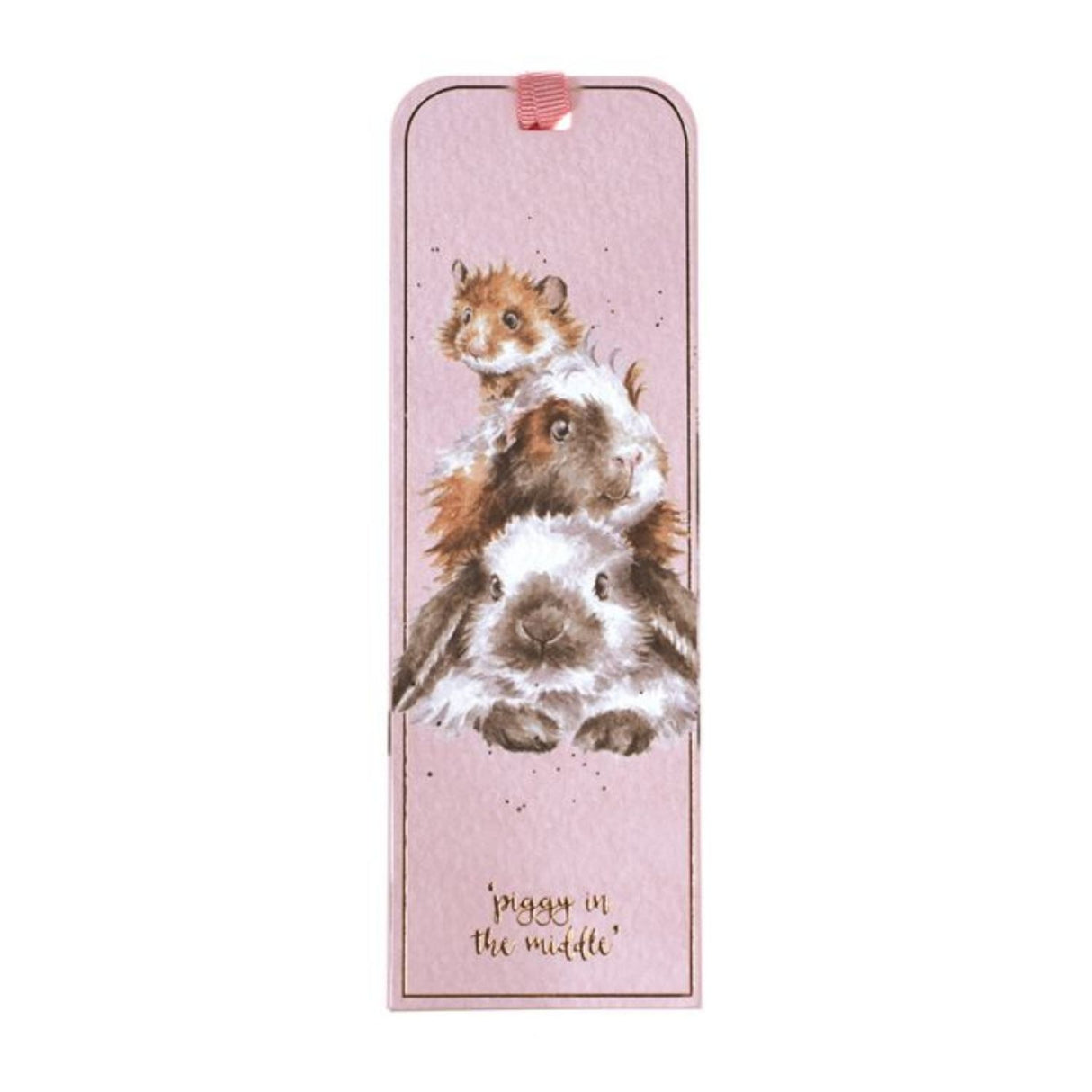 Wrendale 15cm Piggy in the Middle Guniea Pig & Rabbit Bookmark