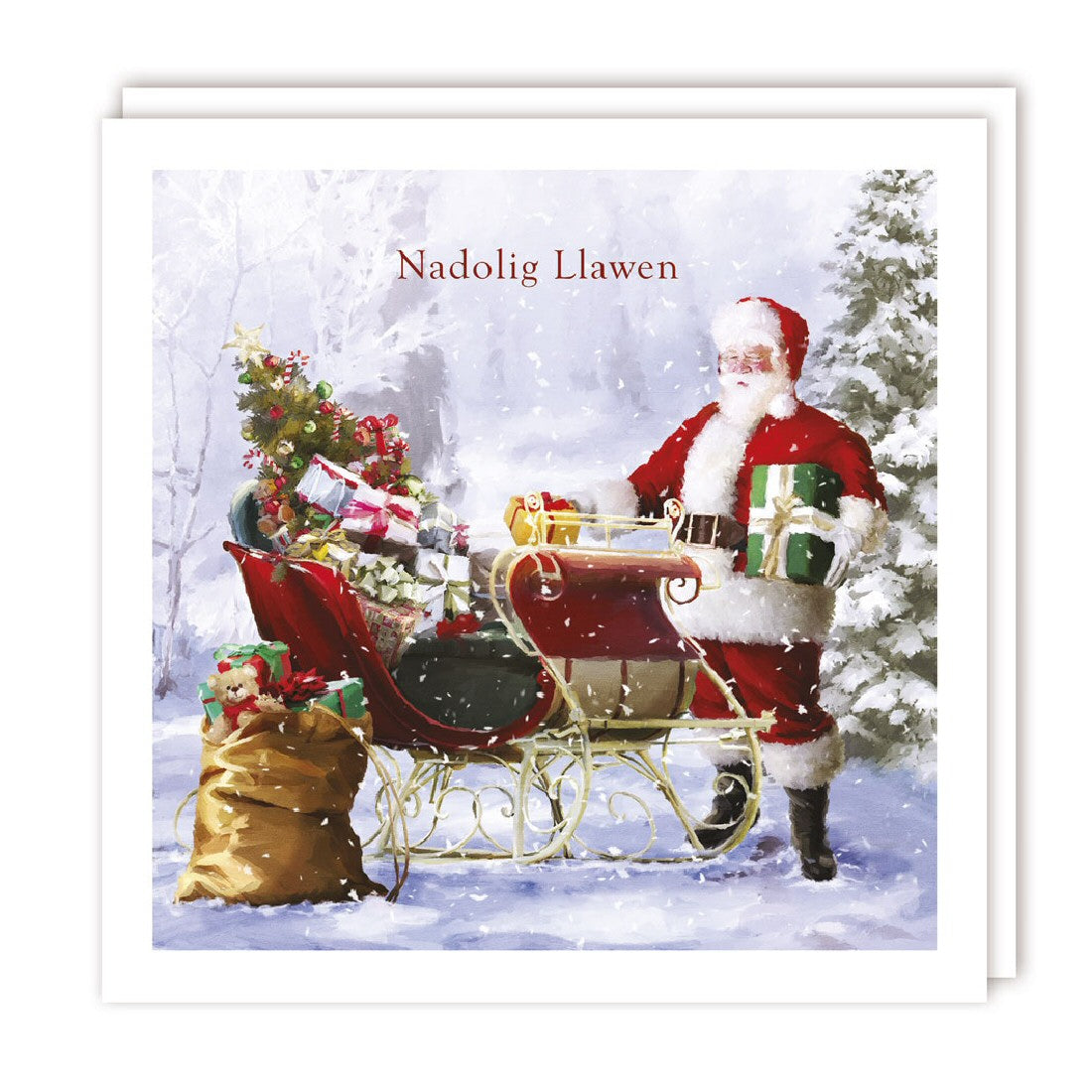 Tracks Publishing Welsh Xmas Filling The Sleigh Christmas Cards - Pack of 5