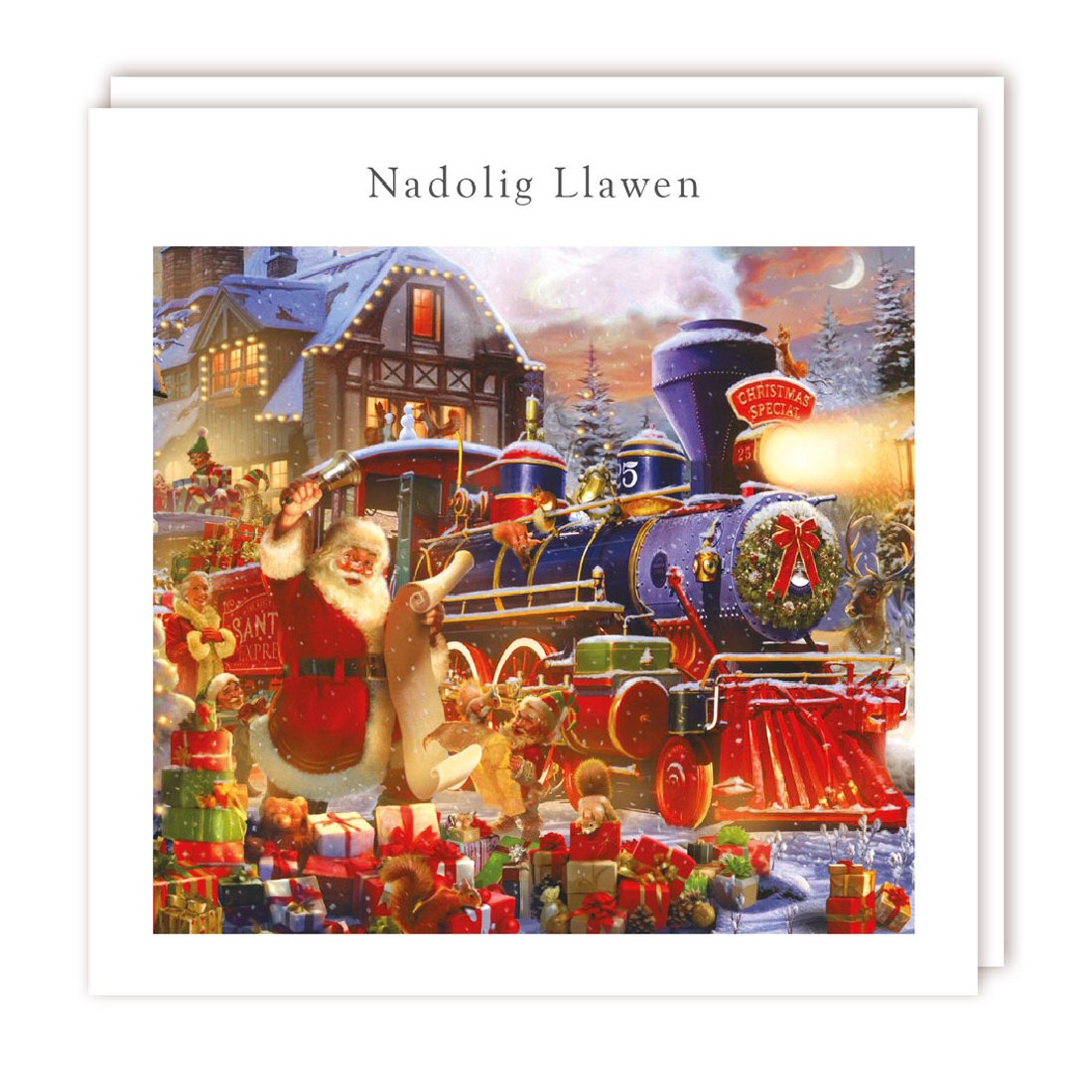 Welsh Xmas Santa Express Christmas Cards - Pack of 5