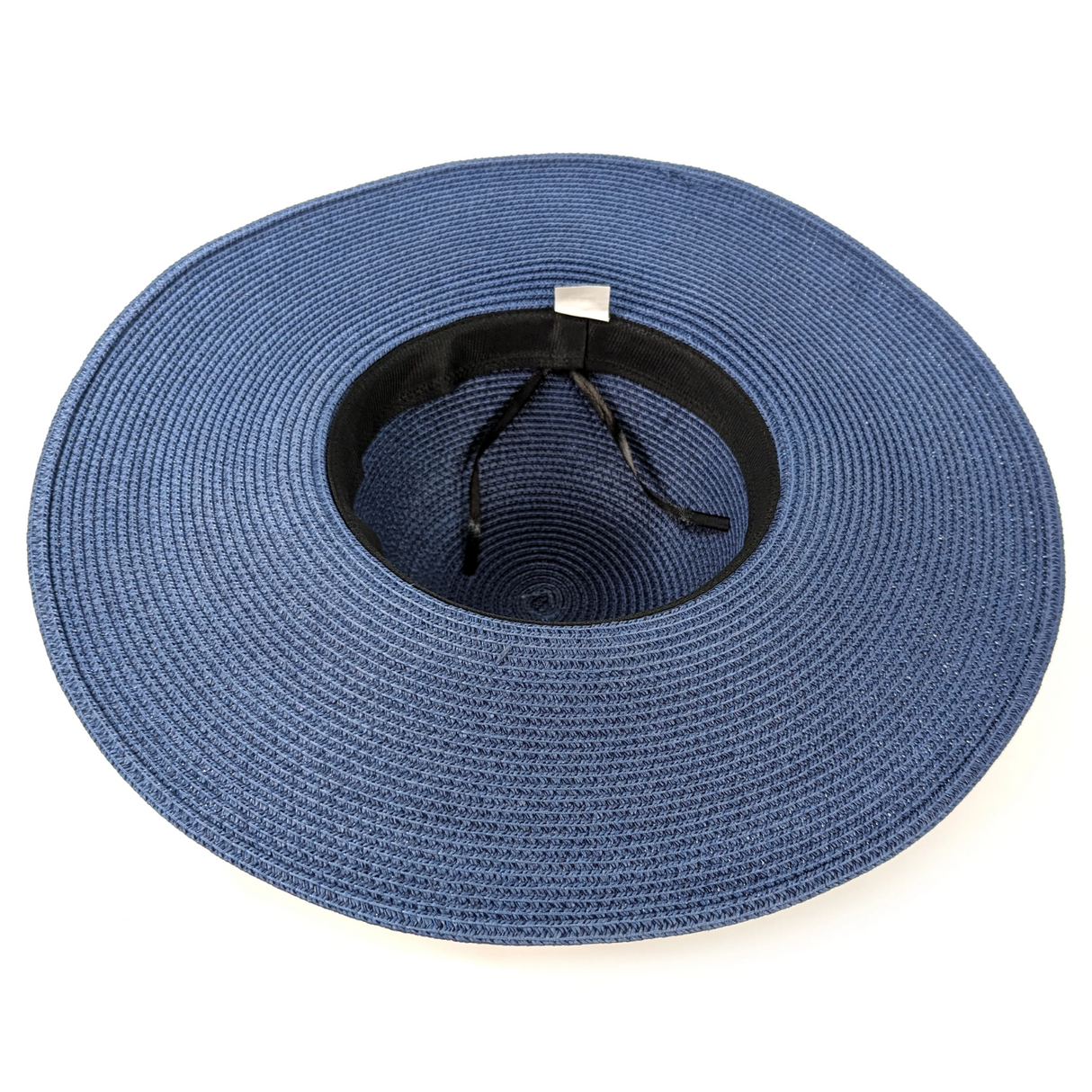 Black Ginger Blooming Flowers Foldable Hat - Navy Blue