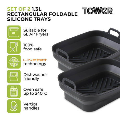 Tower Rectangular Foldable Trays (Set of 2)