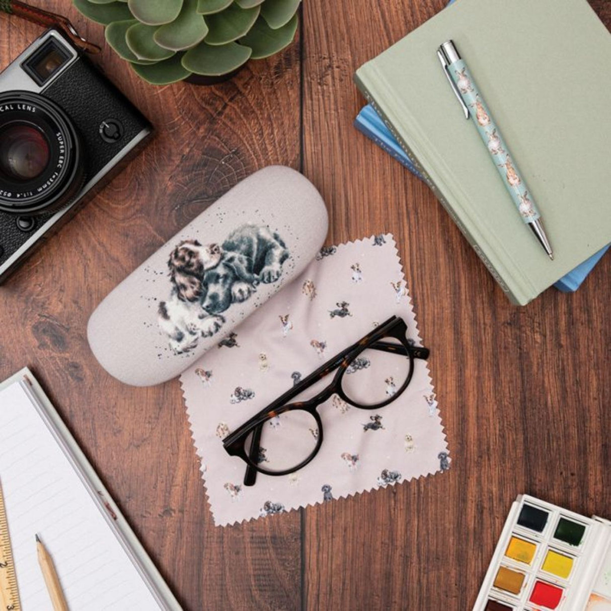 Wrendale 16cm Growing Old Spaniel & Labrador Glasses Case