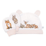 Wrendale Little Forest Woodland Animal New Born Hat & Mitten Set