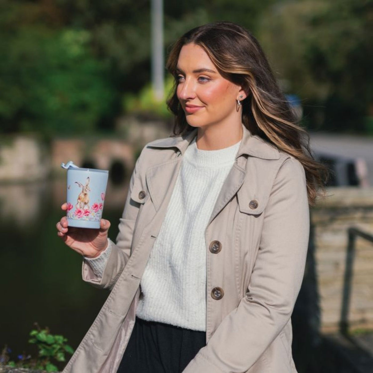 Wrendale 320ml Field of Flower Hare Coffee Cup