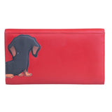 Mala Leather Red Frank the Dachshund Manitee Purse