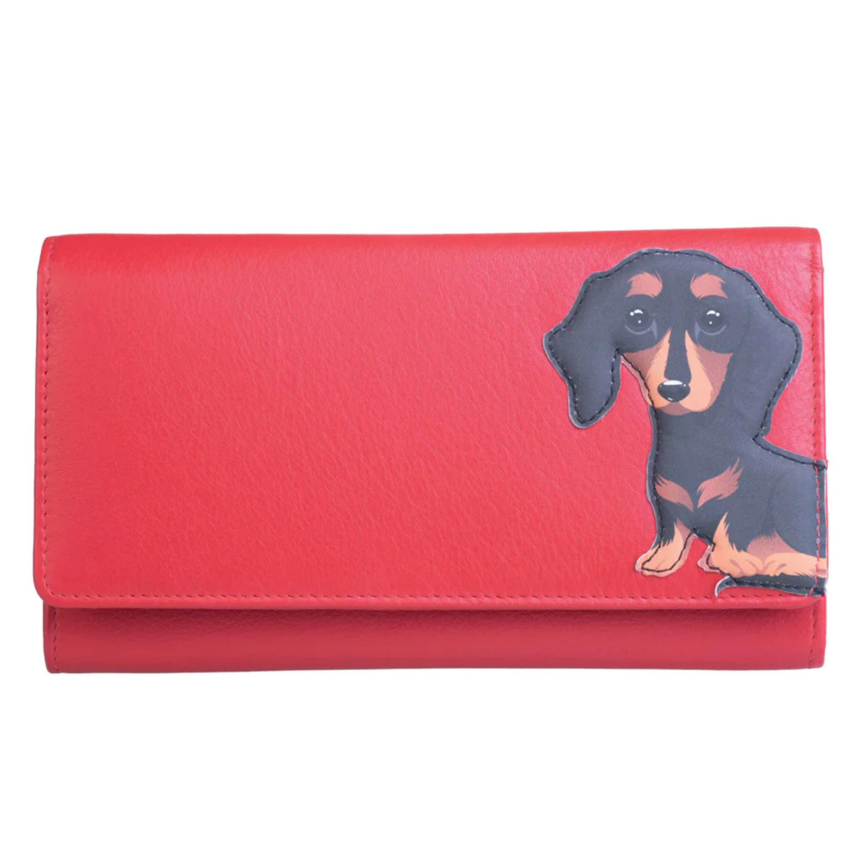 Mala Leather Red Frank the Dachshund Manitee Purse