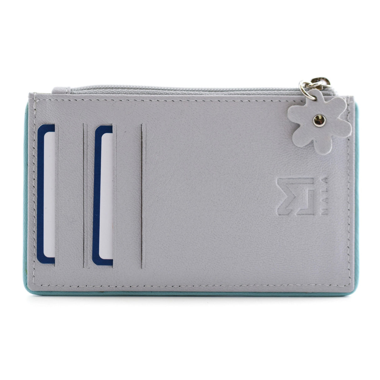 Mala Leather Grey Zaina Coin and Card Purse