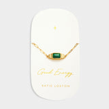 Katie Loxton 'Good Energy' Waterproof Gold Malachite Bracelet