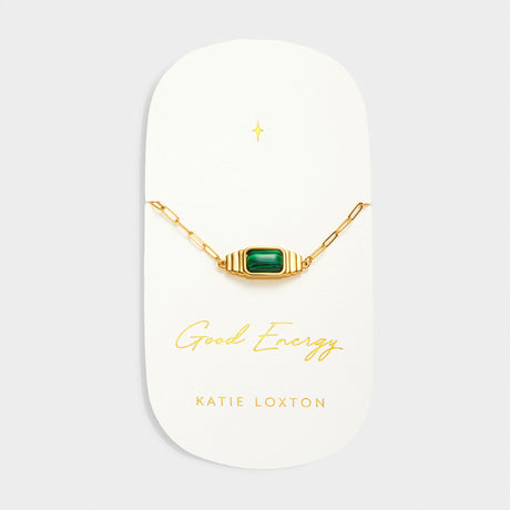 Katie Loxton 'Good Energy' Waterproof Gold Malachite Bracelet