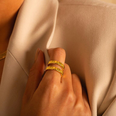 Katie Loxton Amulet Waterproof Gold Skinny Ring Small (L)