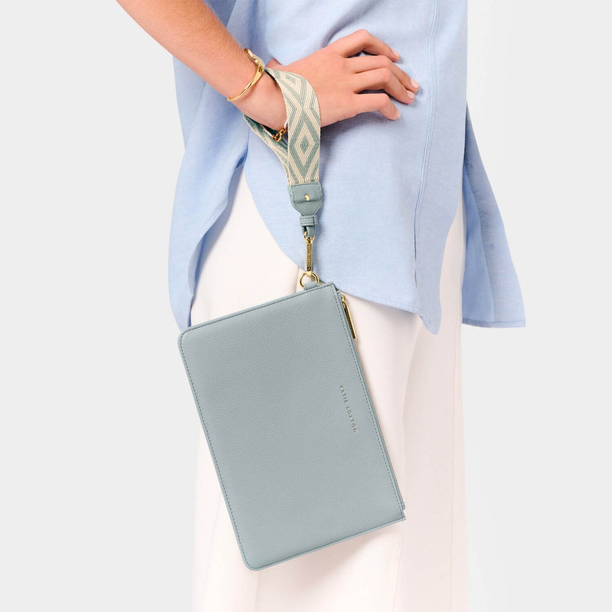 Katie Loxton Duck Egg Blue Hallie Wristlet Pouch Bag
