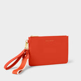 Katie Loxton Deep Orange Hallie Wristlet Pouch Bag