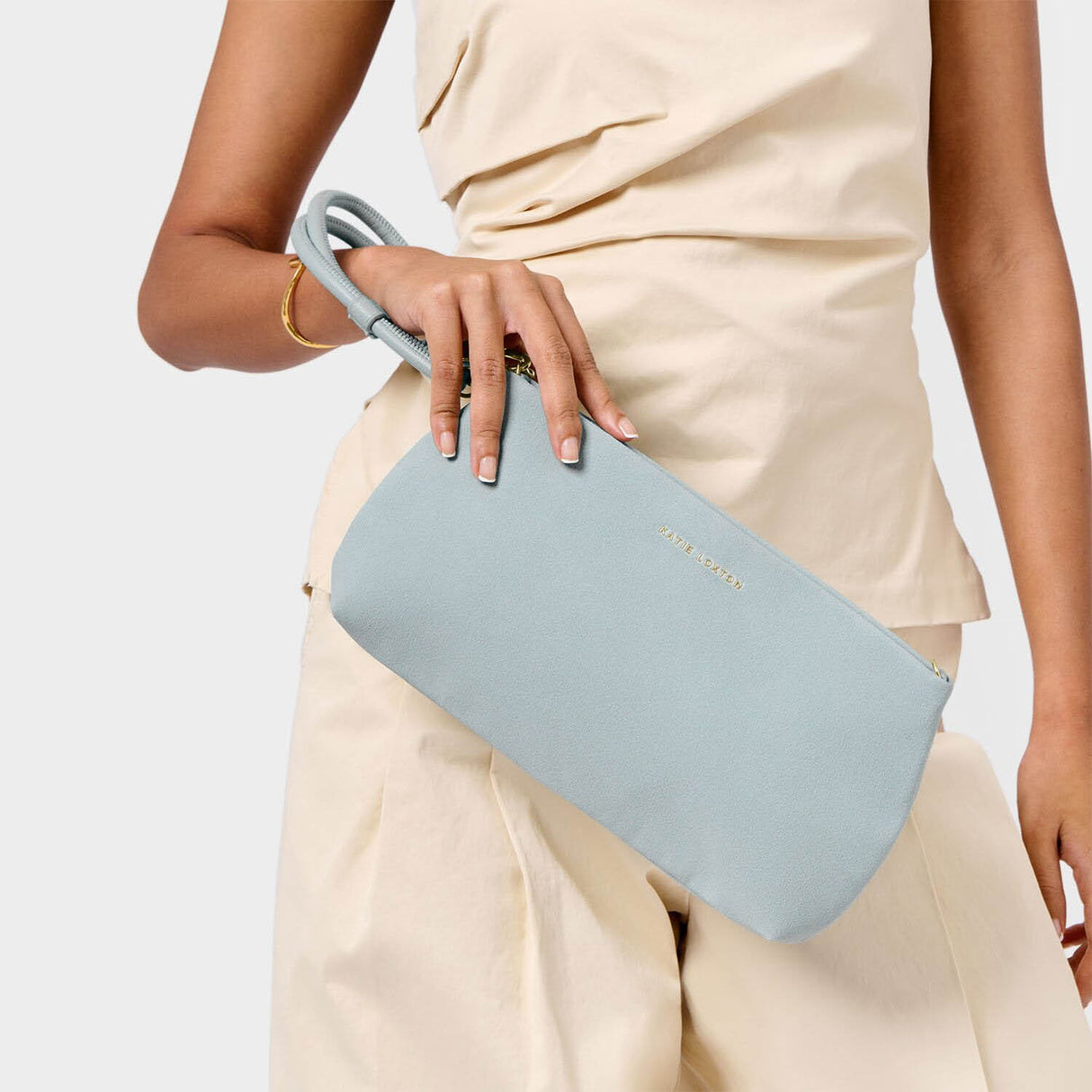 Katie Loxton Blue Mist Asha Suedette Wristlet Bag