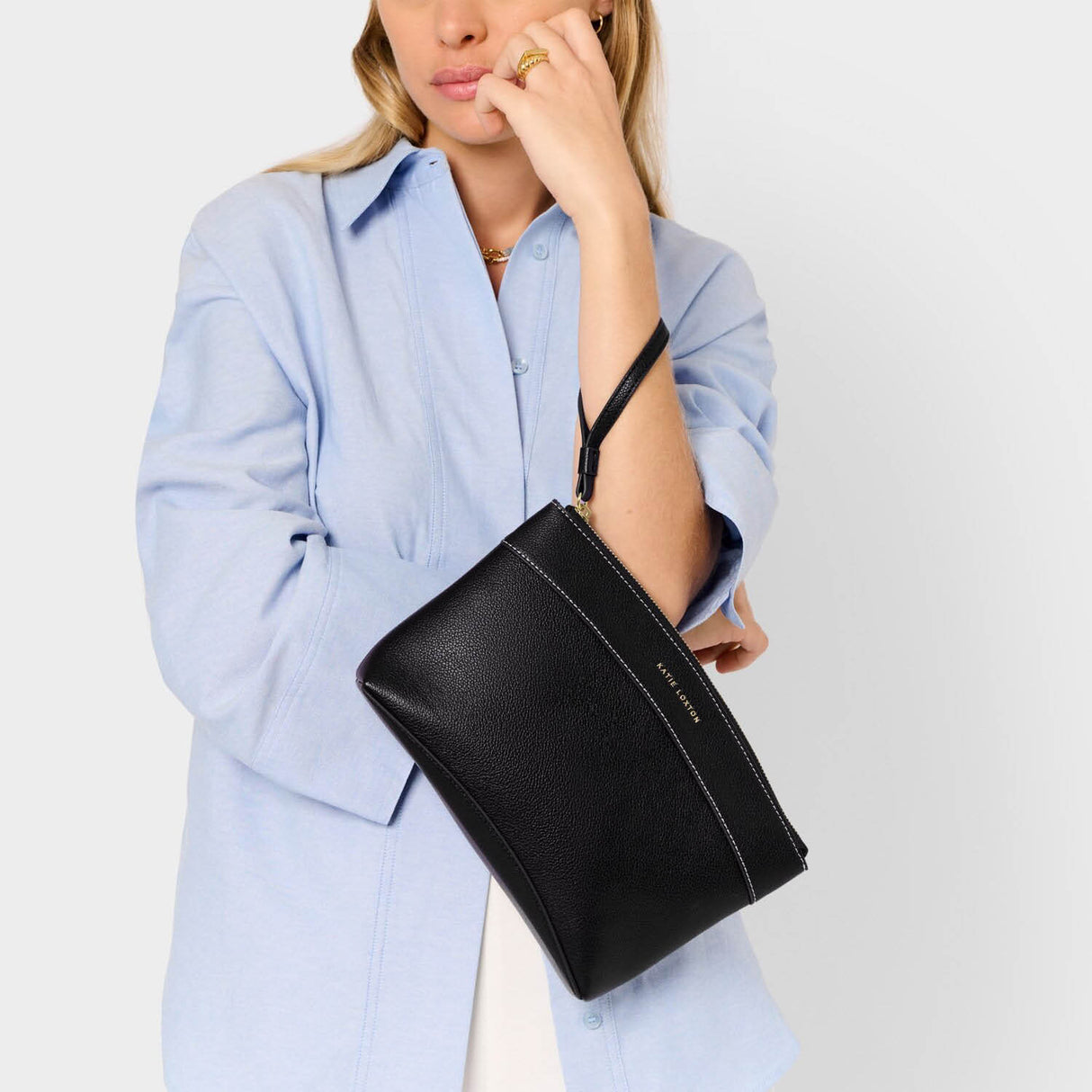 Katie Loxton Black Wristlet Clutch Bag