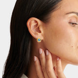 Katie Loxton Sofia Azure Waterproof Gold Button Stud Earrings