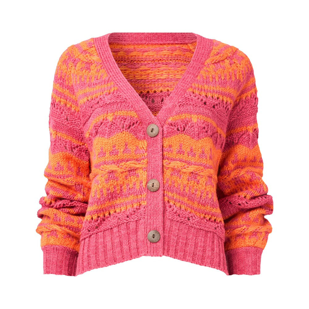 Cornwell Pointelle Cardigan Orange