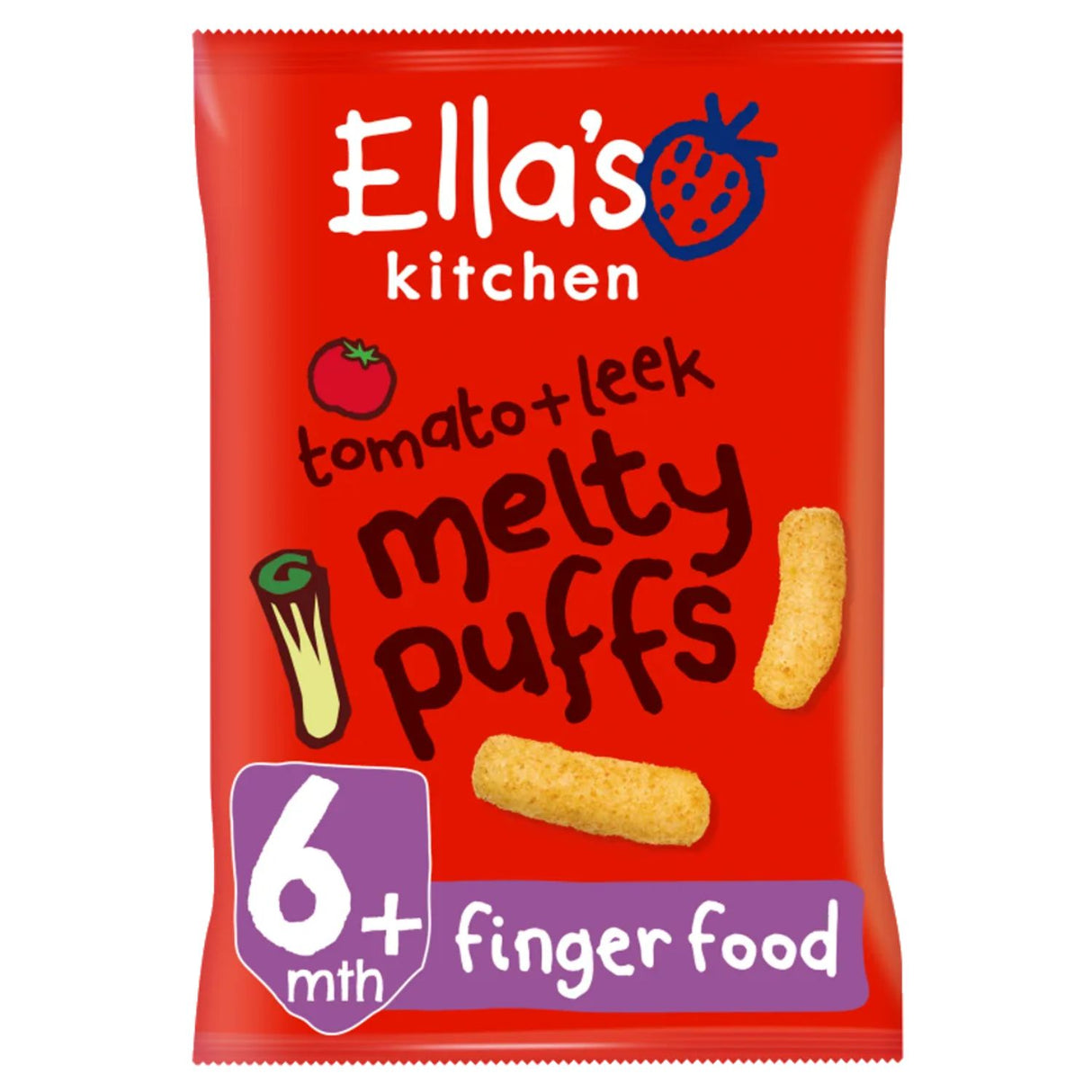 Ella's Kitchen 20g Organic Tomato & Leek Melty Puffs Baby Snack