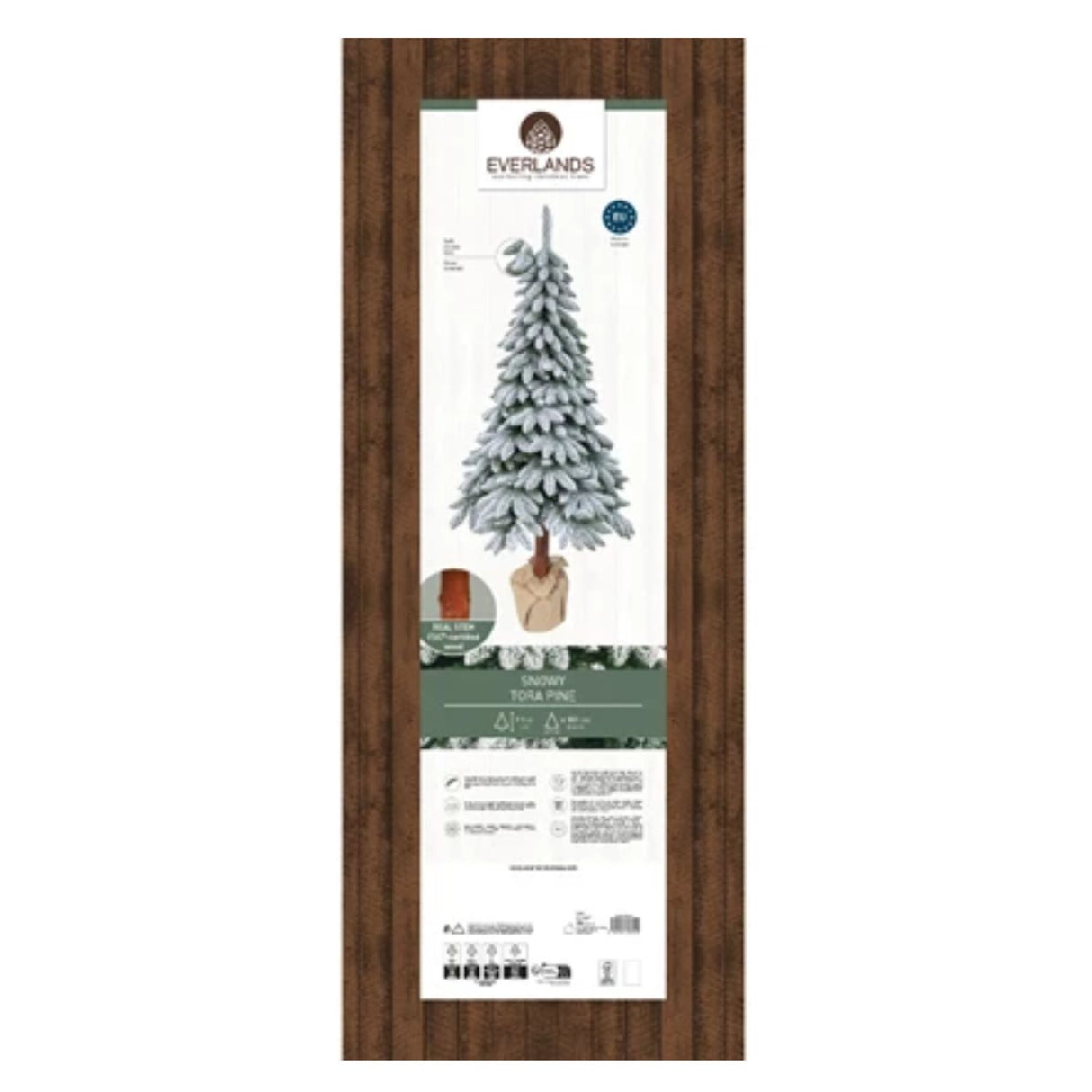Everlands 2.1m (7ft) Tora Pine Snowy Artificial Christmas Tree