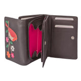 Mala Leather Black Robin Tri-Fold Flap Purse
