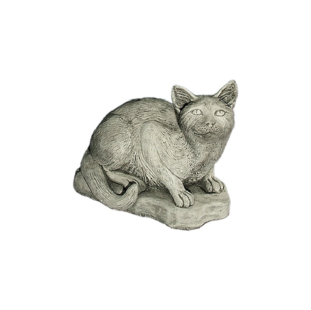 Dream Gardens 34cm Large Stone Crouching Cat Ornament