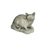Dream Gardens 34cm Large Stone Crouching Cat Ornament