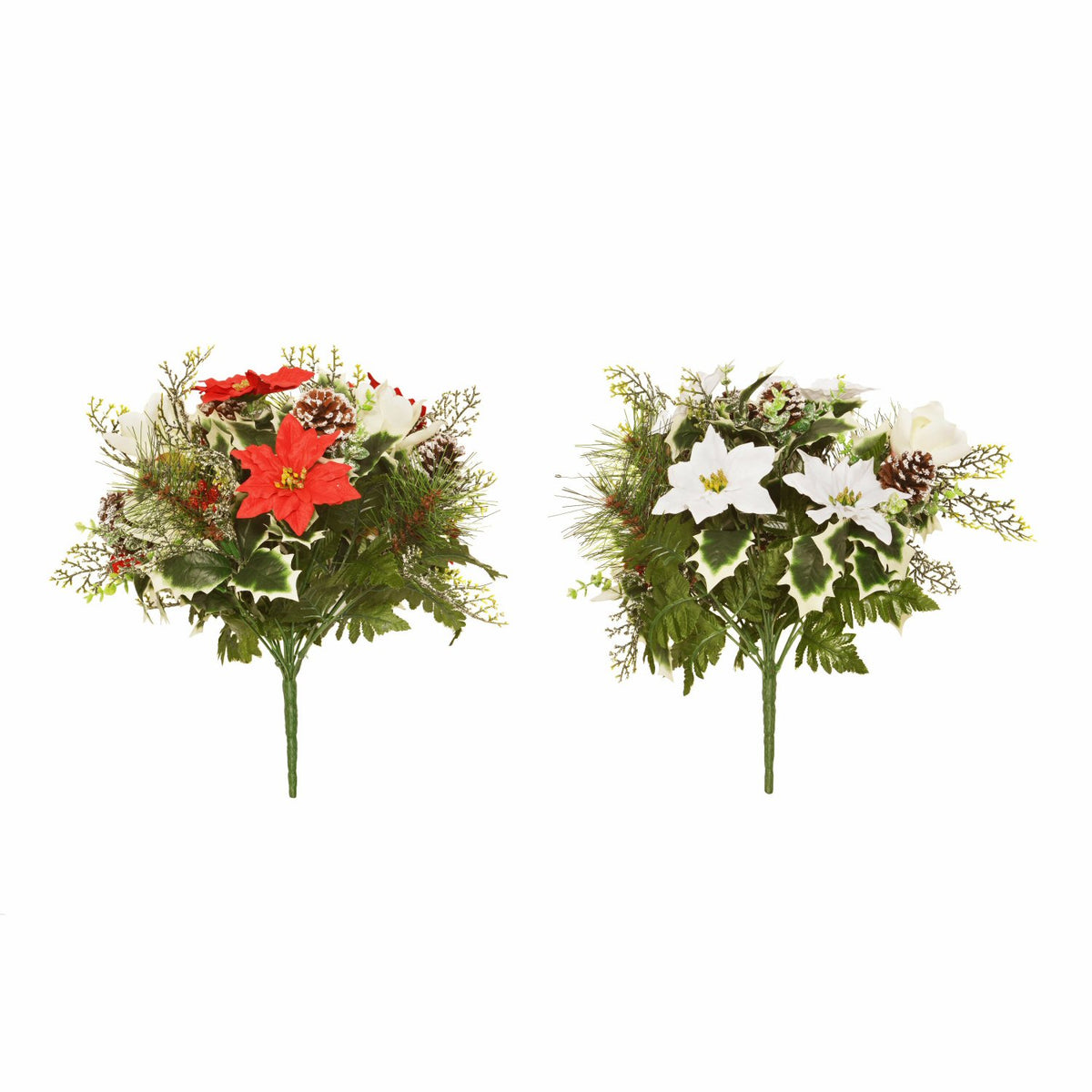 Sincere Floral 36cm Artificial Poinsettia & Magnolia Bouquet (Choice of 2)
