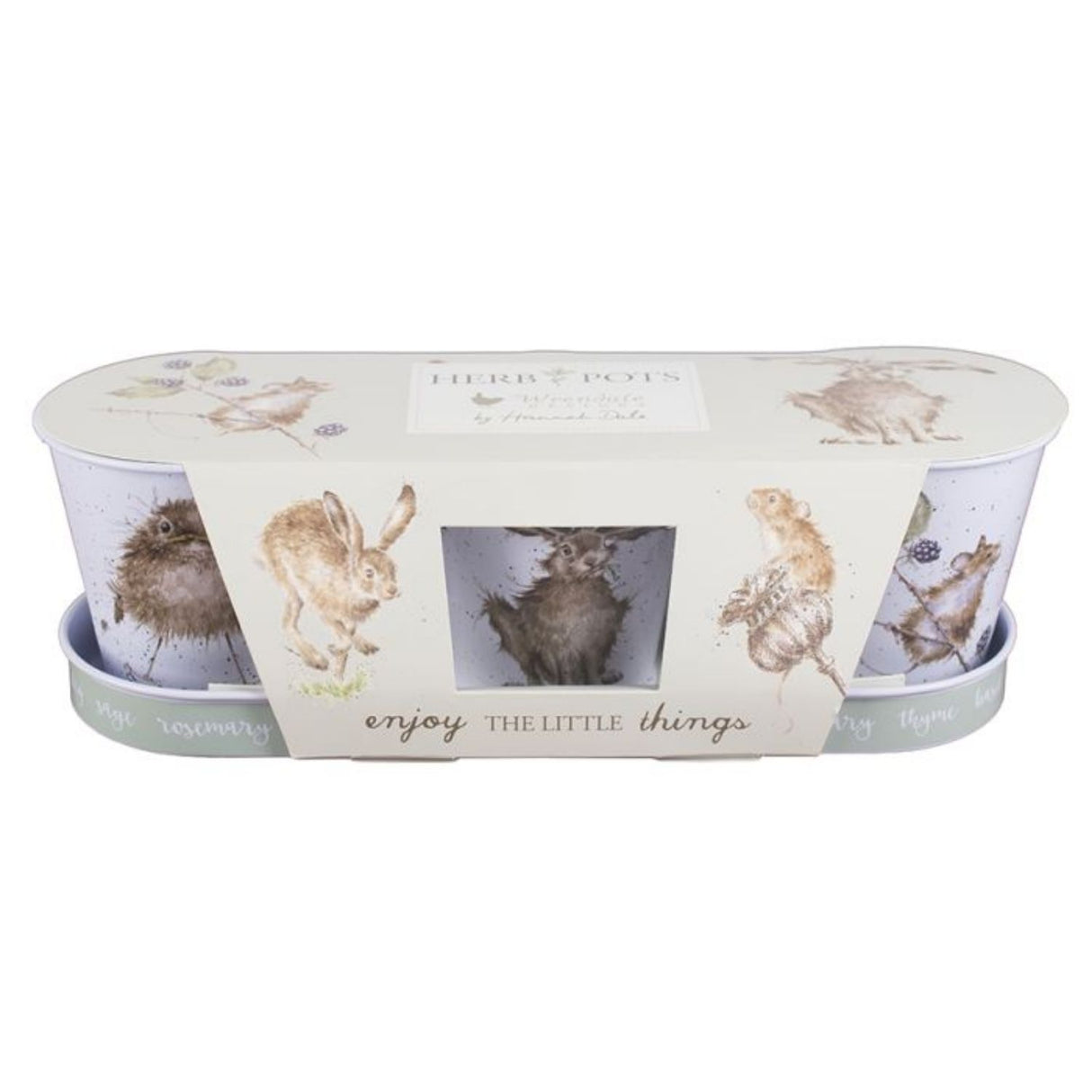 Wrendale 33cm Country Animal Herb Pots With Tray