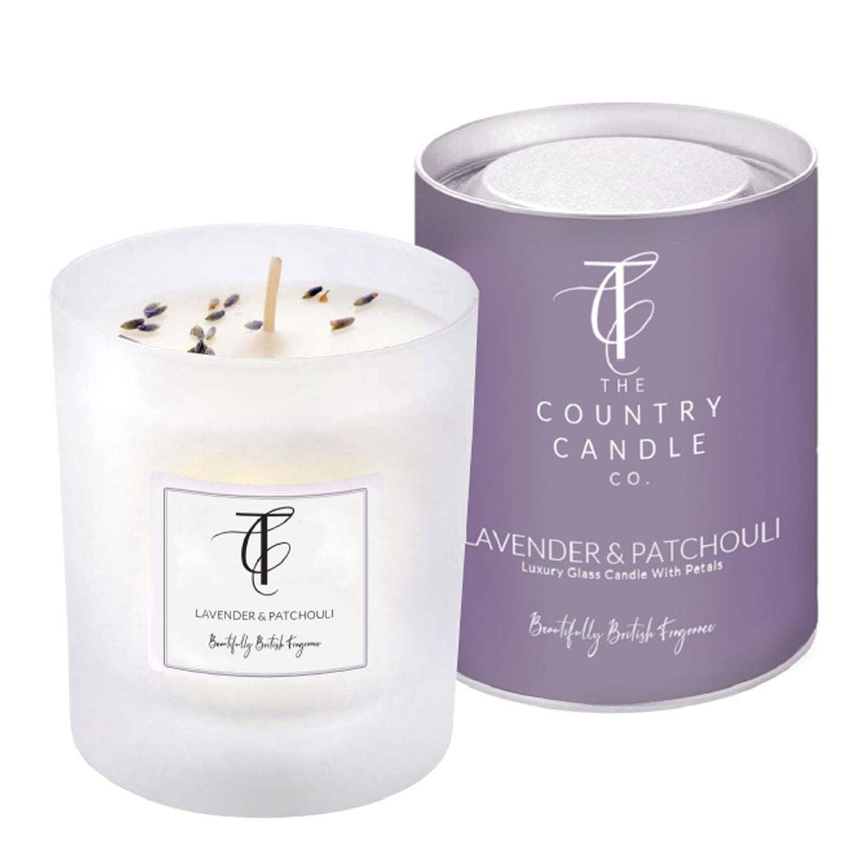 The Country Candle Co 30cl Pastels Lavender & Patchouli Glass Candle