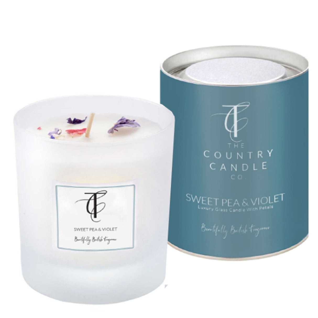 The Country Candle Co 30cl Pastels Sweet Pea & Violet Glass Candle