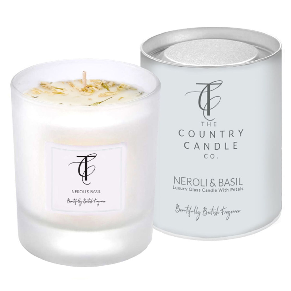 The Country Candle Co 30cl Pastels Neroli & Basil Glass Candle