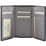 Mala Leather Grey Best Friends Horses Tri-Fold Purse