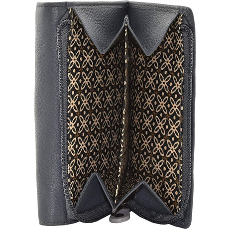 Mala Leather Grey Best Friends Horses Tri-Fold Purse