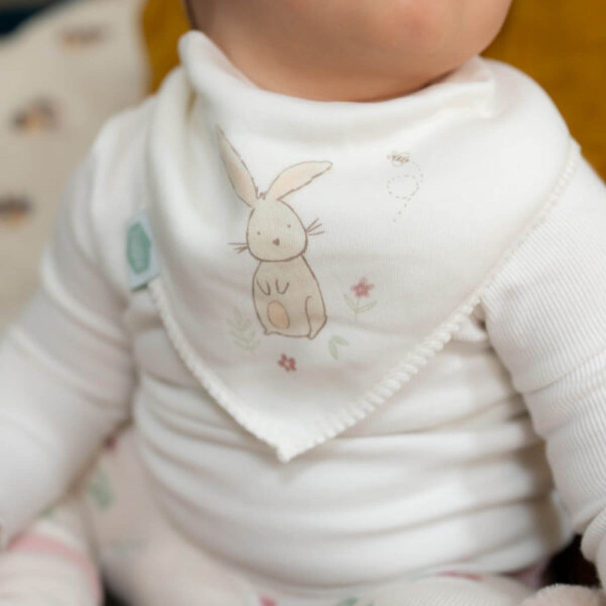 Ziggle Baby Cream Bunny Bandana Bib